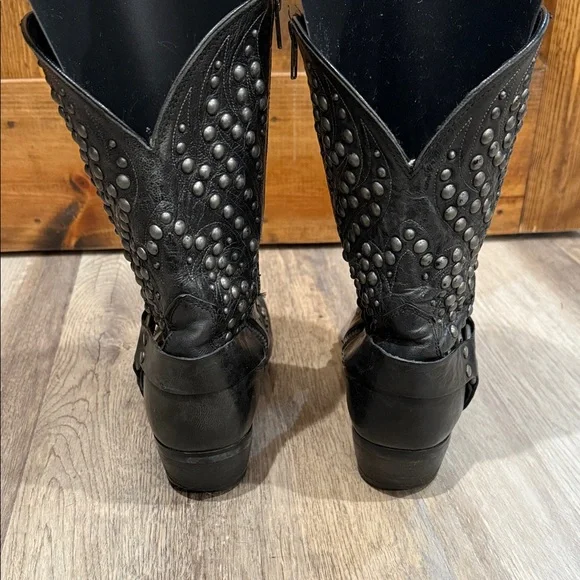 Ariat Studded Western Boots Womens Epic Harness Cowboy 11 B Black Leather - Picture 5 of 16
